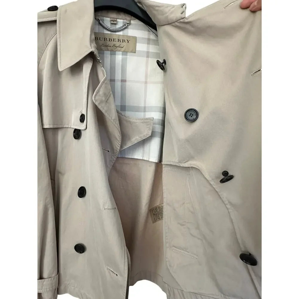 Burberry Men's Westbridge Short Trench Coat Cotton Gabardine (Size M)